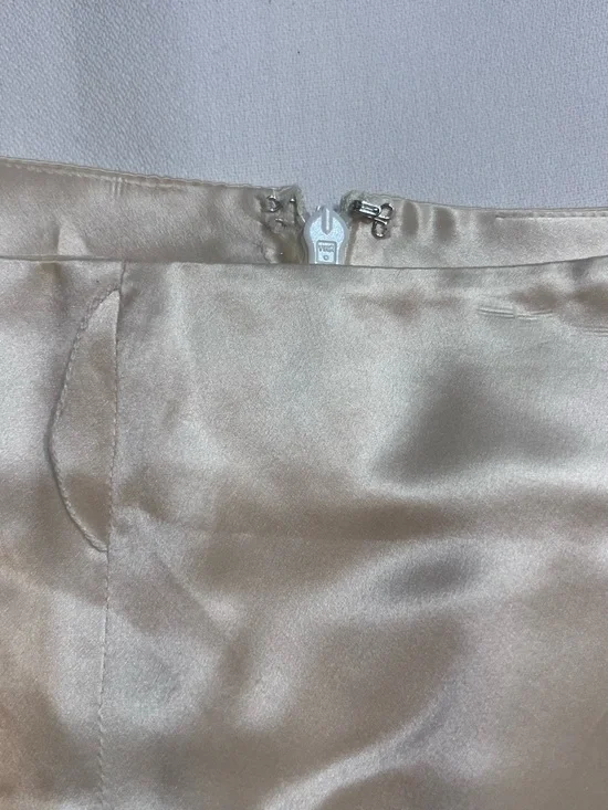 Lauren Ralph Lauren 100% Silk Ivory Satin Wide Leg Dress Pants Petite - Picture 10 of 15